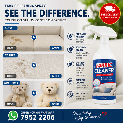 Fabric Cleaner Spray | Deep Stain & Odour Remover for Sofas, Carpets, Mattresses & More